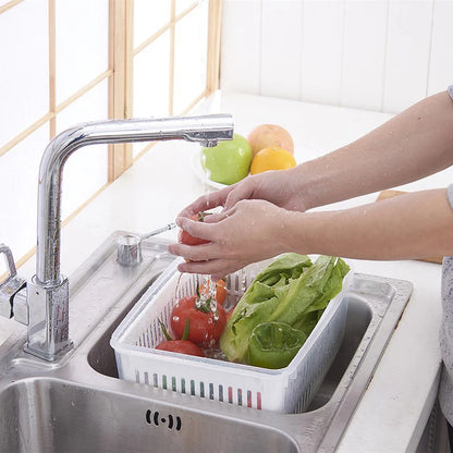 Refrigerator Storage Box Fridge Organizer Fresh Vegetable Fruit Boxes Drain Basket Storage Containers Pantry Kitchen Organizer