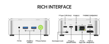 GMKtec G10 AMD Ryzen 5 3500U Mini PC DDR4 3200Mhz PCie 3.0 NVMe SSD Wifi5 BT5.0 Triple Screen Display COMPUTER Wins 11