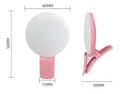 Mini Selfie Ring Light LED Flash Phone Lens Light USB Rechargeable Clip Mobile Phone Fill Lamp Women Selfie Lights