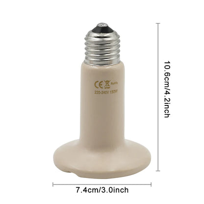 1pc Pet Reptile Heating Lamp 220V Far Infrared Ceramic Emitter Heat Lamps Pet Reptile Lamp 25W 50W 75W 100W 150W 200W Lamp