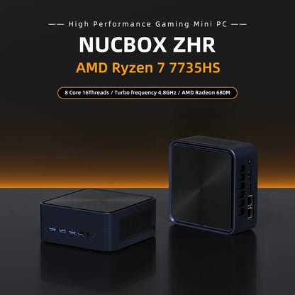 ZXIPC Mini PC AMD Ryzen 7 8745HS  R5-6600H R7-7735HS R7-7840HS DDR5 M.2 NVME SSD  Support 4K HDMI Display/WiFi6/USB3.2/Office