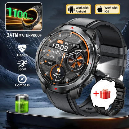 New T-Rex3 Pro 1100mAh Battery Smart Watch Men Compass 5ATM Waterproof Bluetooth Call Heart Rate Sports Run tracker Smartwatch