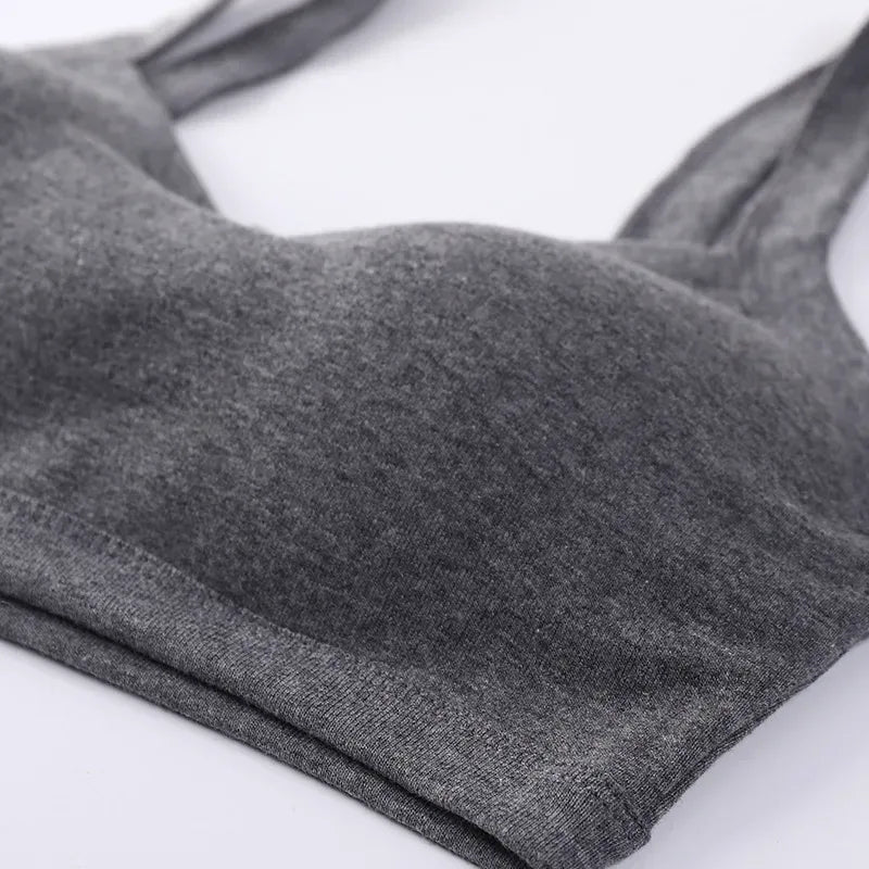 Seamless Push Up Bra for Women - Cotton Sports Bralette with Removable Pads, Wire-Free Comfort for Yoga & Daily Wear