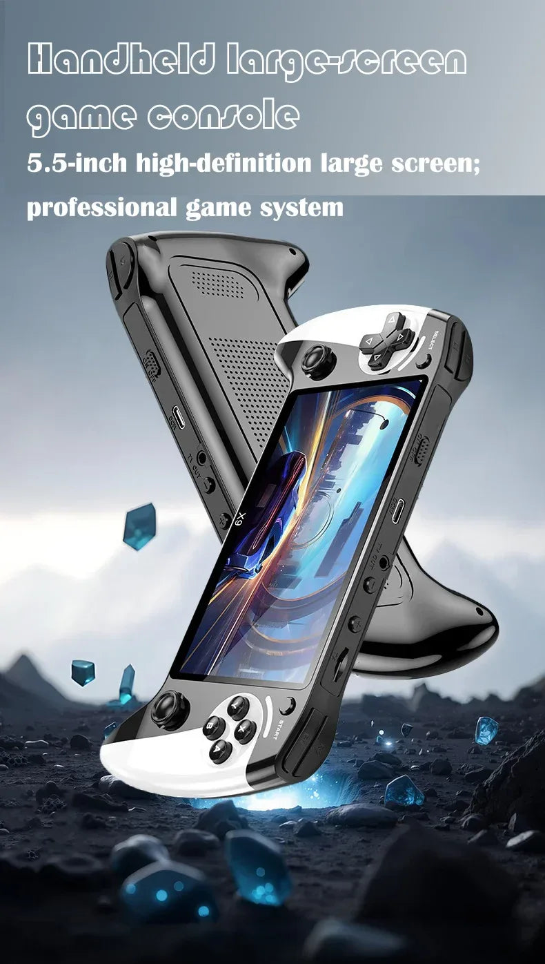 X9 portable game console, 5.5-inch HD screen, multiple languages, retro GBA Arcade video, 8 simulators with 360° non-slip joysti