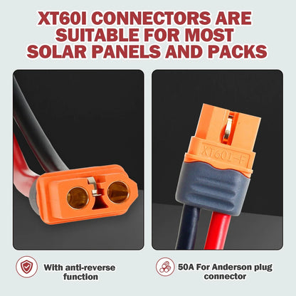 XT60i to O Ring Terminal Cable 1.5m 10AWG XT60i Female to O Ring Connector Protective XT60i F Extension Cable for Solar Panel