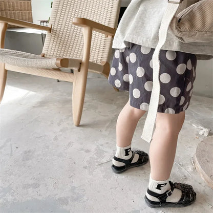 deer jonmi 2022 Summer Baby Girls Polka Dots Shorts Korean Style Children Cotton Trousers Toddlers Kids Casual Shorts