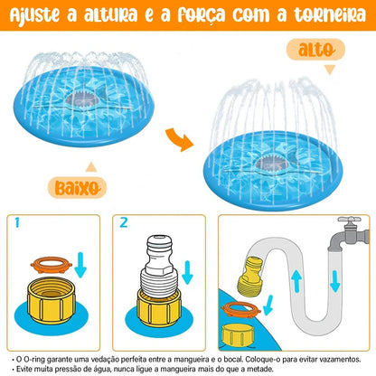 Sprinkler Inflatable Shark Pool 170cm Children Play Water Mat Summer Toy