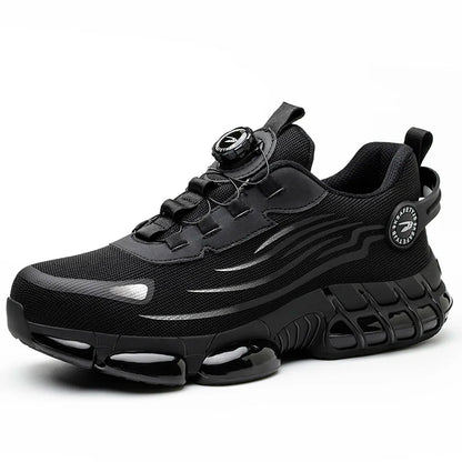 Breathable Men Boots Rotating Buttons Safety Shoes Men Puncture-Proof Work Boots Steel Toe Shoes Light Indestructible Shoes