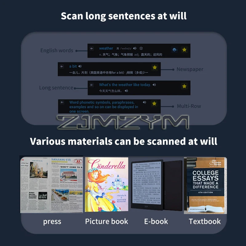 A26S Scan Translation Pen Exam Reader Voice Language Translator Device with Touchscreen WiFi/Offline Function번역펜