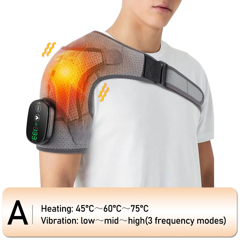 Vibration Shoulder Steamer Belt Heated Shoulder Warmer Massager Electric Smart Massage Machine Temperature Adjust
