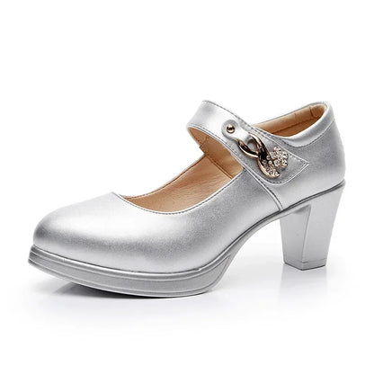 5 8 10cm Small Size 32-44 Elegant Gold Silver Wedding Shoes Women Platform Pumps 2026 Block High Heels Shoes Dress Office Model