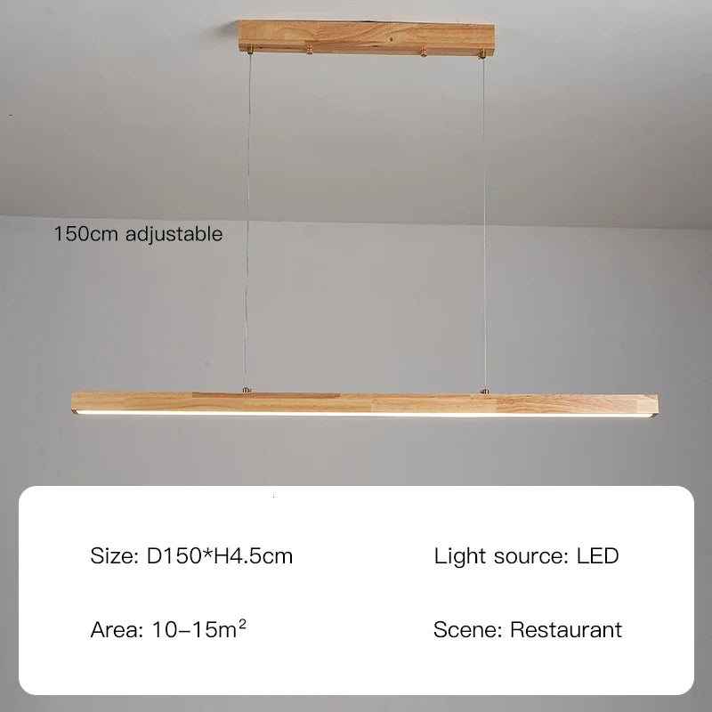 Modern Hanging Chandelier For Dining Room Kitchen Shop Long Table Wooden Chandelier Pendent Lamp Minimalist Design Led Lighting