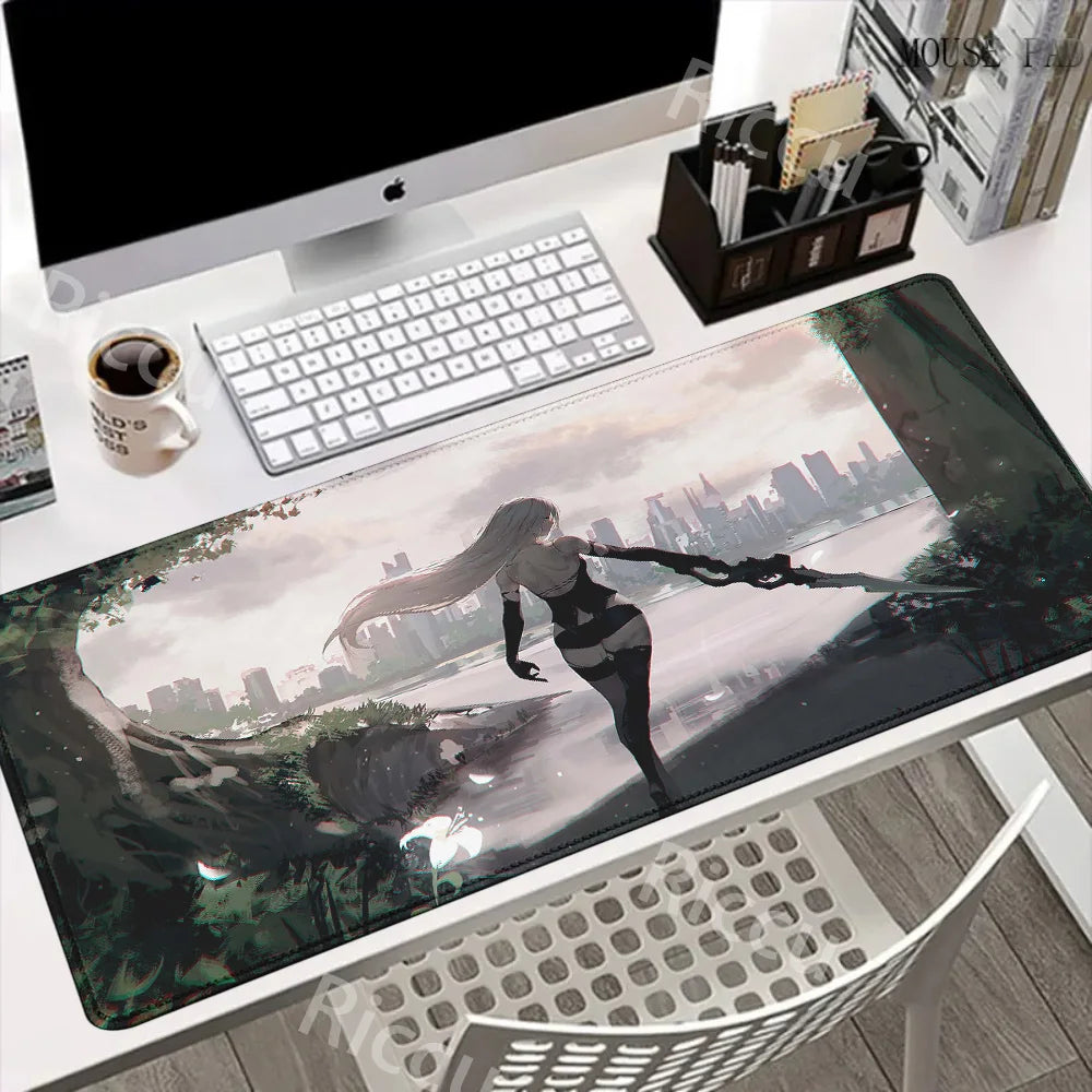 Game NieR:Automata 2B Larger Mousepad Xxl Gaming Keyboard Computer Desk Mat Accessories Game Mouse Pad Office Carpet BigMousepad