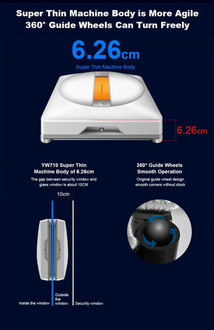   (promo code: AEEU03 )Liectroux YW710 Robot Window Cleaner,Double Water Spray,Strong Vacuum,Home Floor Wall Window Cleaning Robot,App&Remote Control