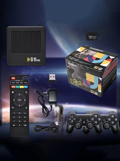 G11 Pro Video Game Box Built in 10000+ Retro Games Retro Game Box 4K HDMI-Compatible Output with 2.4G Wireless Dual Controllers