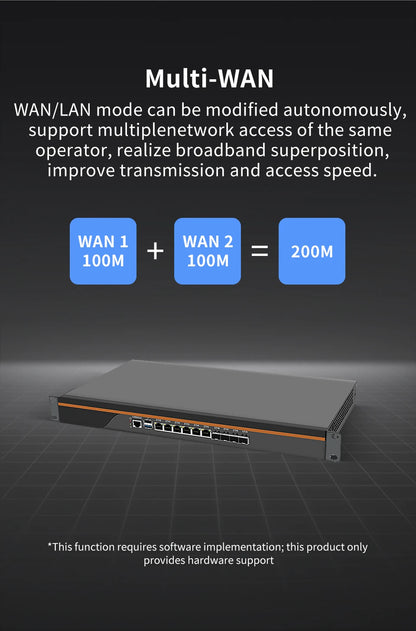 Partaker Firewall Hardware VPN Firewall Appliance 6 X LAN 4 X 10G SFP Intel Quad Core C3758 C3958 1U Firewall Server OPNsense