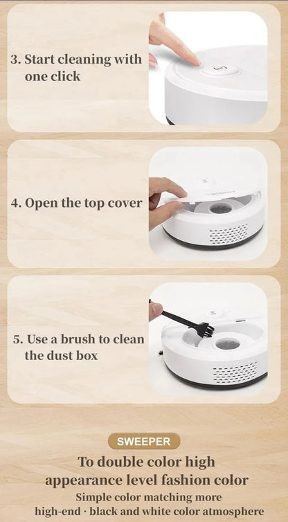 2026 3-in-1 Strong Suction Smart Sweeping Robot Rechargeable Washable Mop For Pet Hair Hard Floor Kitchen Room Sweeping Robot