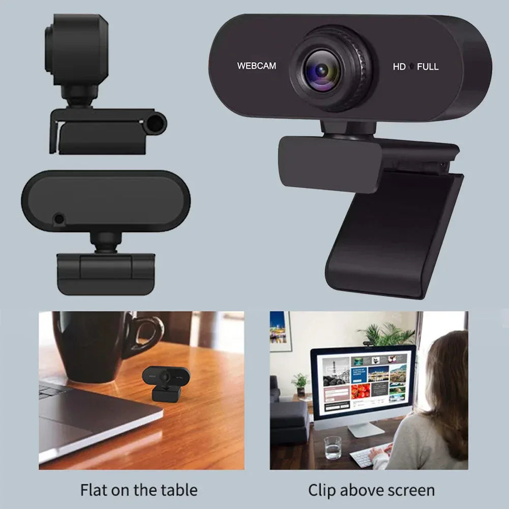 USB HD 1080P/2K Web Camera Plug and Play with Microphone Business Webcam Autofocus for PC/Laptop Conferencing and Video Calling