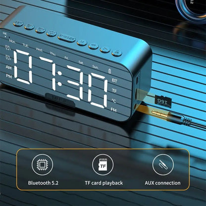 5-in-1 Digital Table Calendar LED Digital Display Sleep Timer Small Digital Clock Bluetooth with Mirror Electronic Alarm Clock
