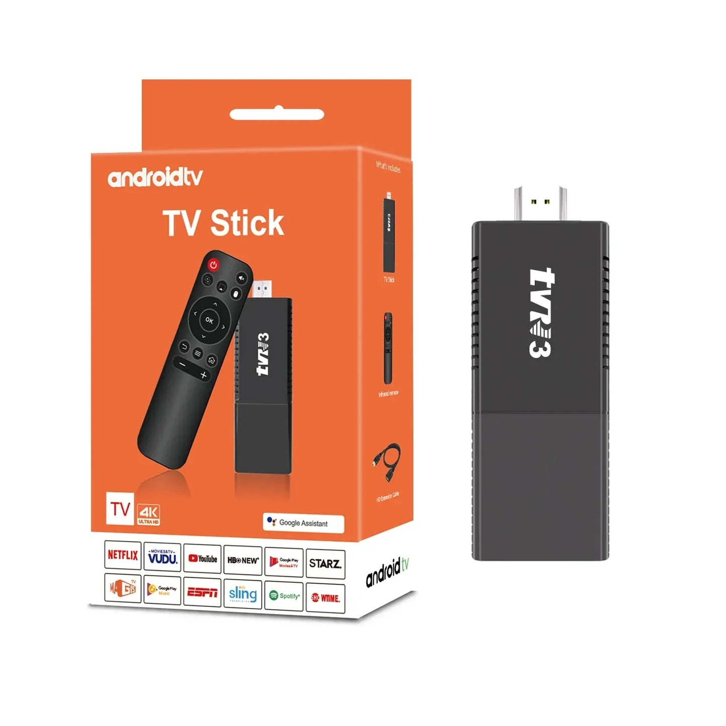 Smart TV Stick Android TV Stick Quad Core 2.4G&5G WiFi Streaming TV Stick 4K Video Media Player Android TV Stick
