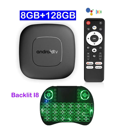 Smart TV Box 8GB 128GB Android 14 ATV Allwinner H313 Google Assistant 8K Video 4k HDR10 Media Player T1 Very Fast Set Top Box