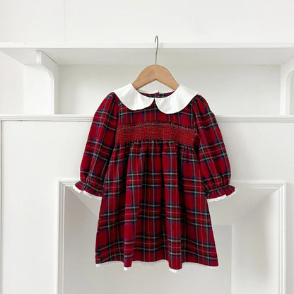 New Year's Party Clothes ﻿Christmas Toddler Kids Baby Girls Clothes Sister Matching Xmas Bodysuit Dress Outfits Red Plaids Sets