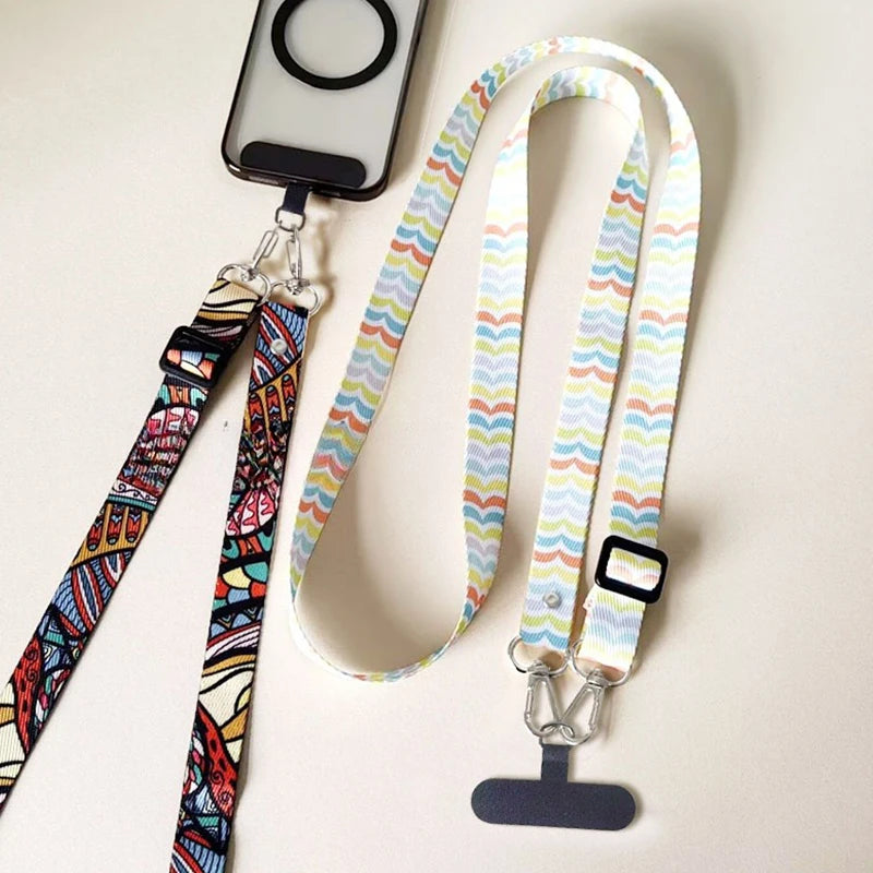 Universal Mobile Phone Lanyard, Adjustable, Neck & Crossbody Strap, Includes Anti-Loss Cable & Case Key Gasket