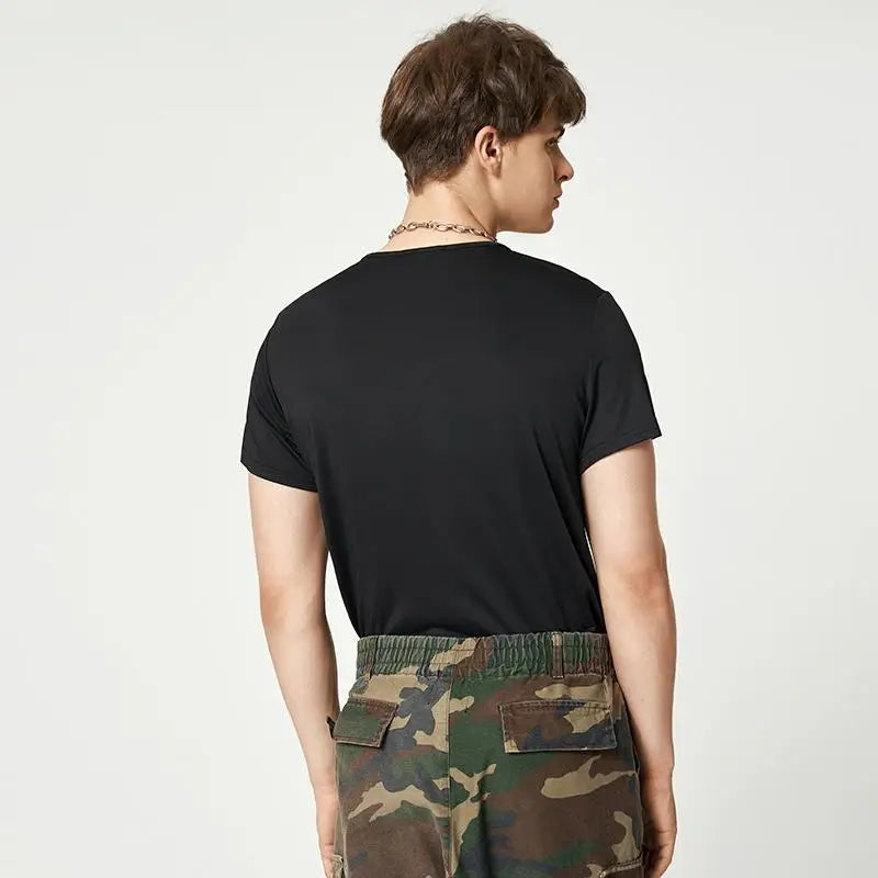 INCERUN Men Bodysuit Solid Color Pajamas Sexy 2023 Breathable Short Sleeve O-neck Rompers Underwear Fitness Men Bodysuits S-5XL