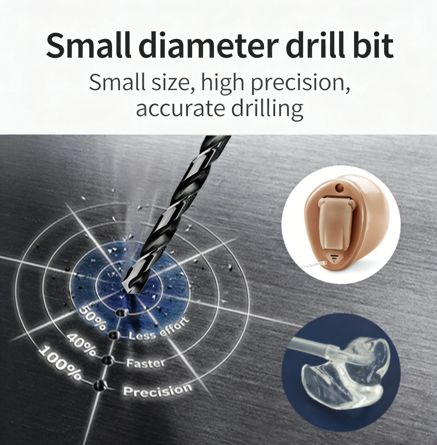 High Speed Steels Twist Drill for Drilling Hard Earmold Sound Outlet Shaping Hard Earmolds Small Diameter Drill Bit Tiny Drill