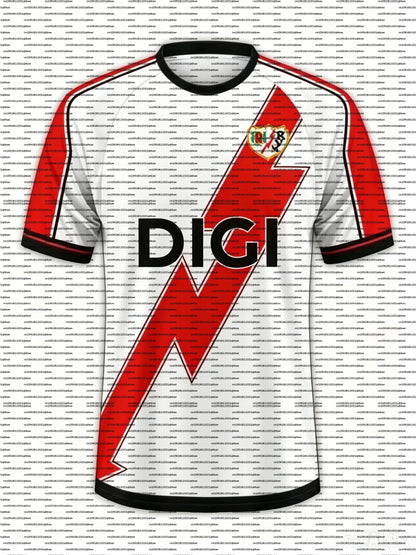 New Surfing T-shirt Rayo Vallecano Home Shirt Adults Tee Street Style Quick Dry Training Fitness Top Casual Sportswear Kids Tees