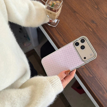 Korean INS Polka Dot Pattern Electroplated Silver Phone Case for iphone 17 Promax 17pro 14 15 16 Promax Shockproof Cover Funda