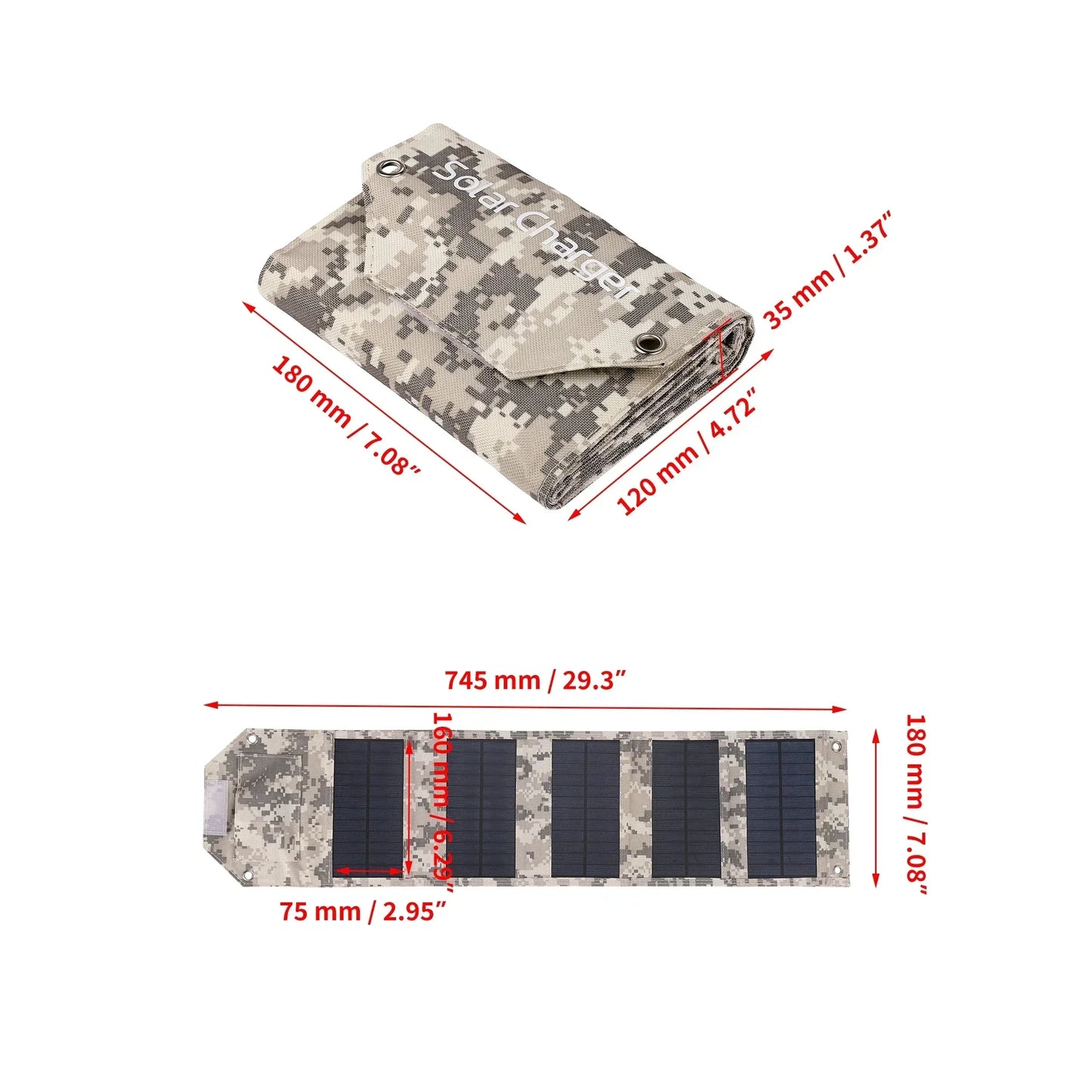 60W-100W Solar Panel 4/5/6 Fold Portable Power Supply Outdoor Emergency USB Mobile Phone Charging with 3 USB Output Cable
