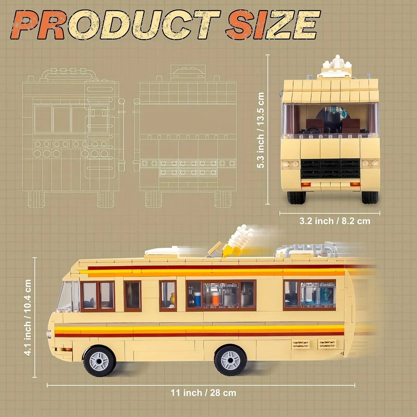986pcs Breaking Bad Building Set Bus Toy Accessories Educational DIY RV Toy Birthday Party Favor For Boys Girls Christmas gift