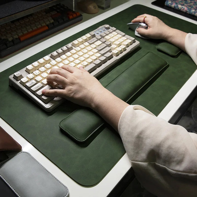 Wrist Pad Rest Keyboard Guard Three Pieces Desk Pad Waterproof PU Mouse Pad Large Mousepad Laptop Non-slip Desk Mat Mouse Mat