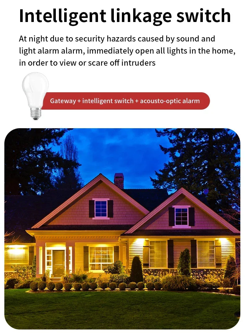 Tuya WiFi ZigBee Alarm Siren Sensor Detector Sound And Light Alarm Home Security System Smart Life APP Alexa Google Assistant