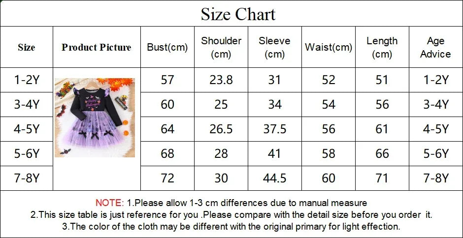 Prowow 2-8Y Kids Purple Halloween Dresses For Girls Long Sleeve Princess Mesh Spooky Spider Dress Children Halloween Costumes