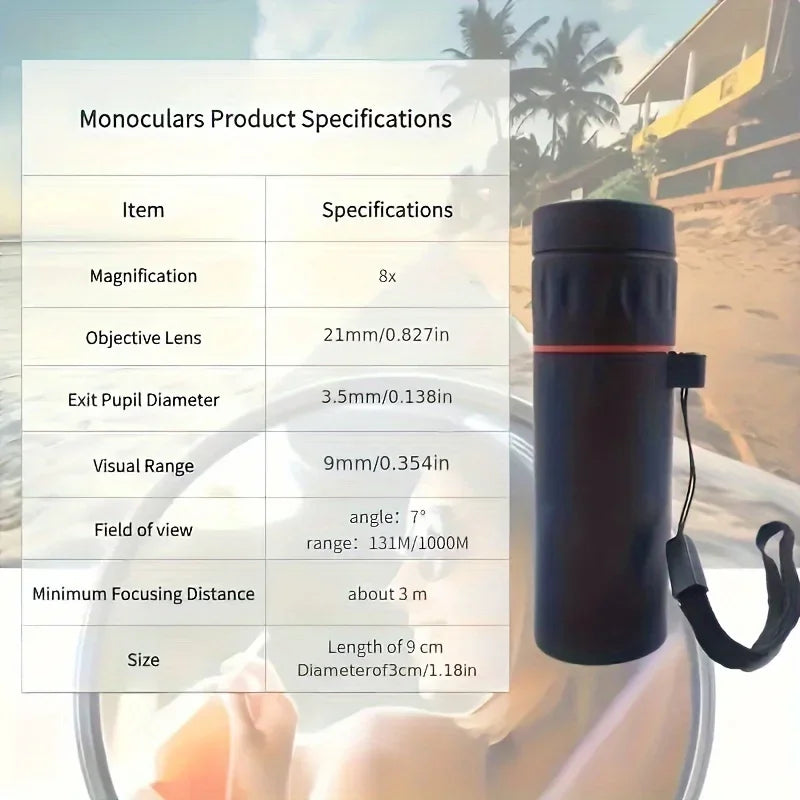 2000x25 HD Monocular Telescope Mini Portable Mobile Phone Telescope with Holder Outdoor Camping Hunting Birdwatching Telescopes