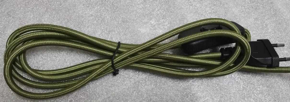 2m AC 220-250V EU Power Cord with Switch Fabric Covered Electrical Power Cable For DIY Table Lamp Cord