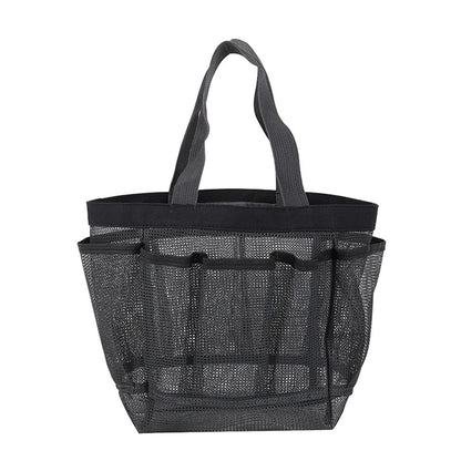 Sac de plage en filet avec 8 poches, imperméable, léger et pliable, format XXL, idéal pour la piscine.