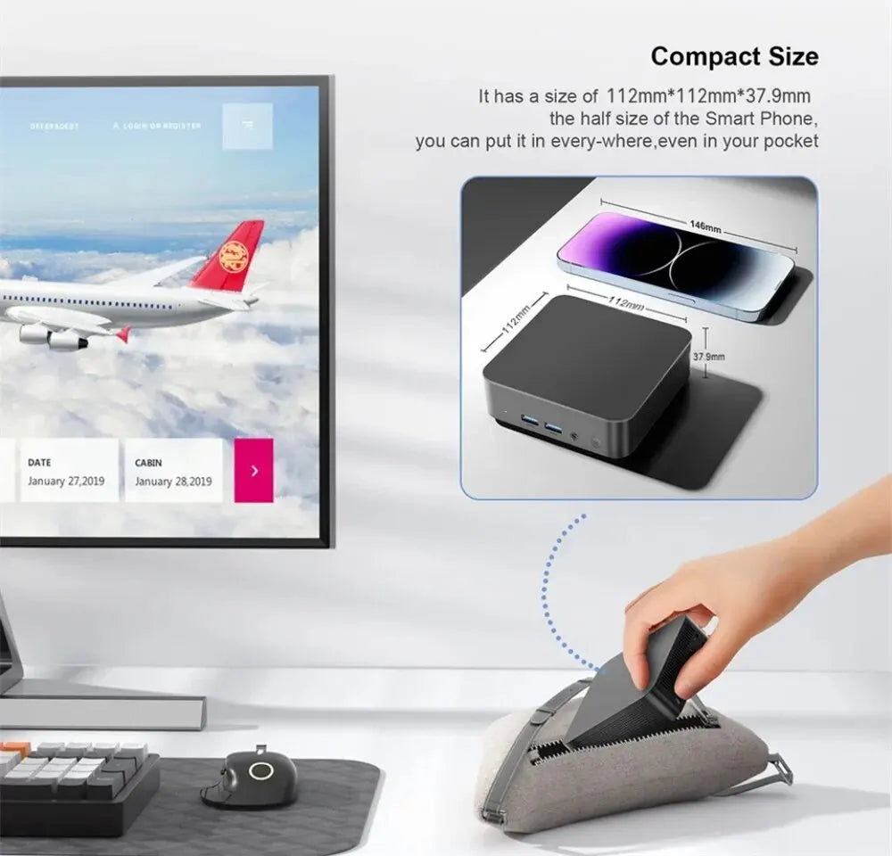 2026 Mini PC Windows 11 Pro Intel Core i7-4510U Minipc Computer 16GB RAM 1TB 2TB SSD WiFi6 USB Portable Mini Desktop PC Office