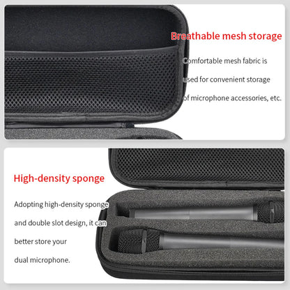 Hard EVA Microphone Storage Bag Transmitter Box Portable Bluetooth K Song Travel Carrying Case