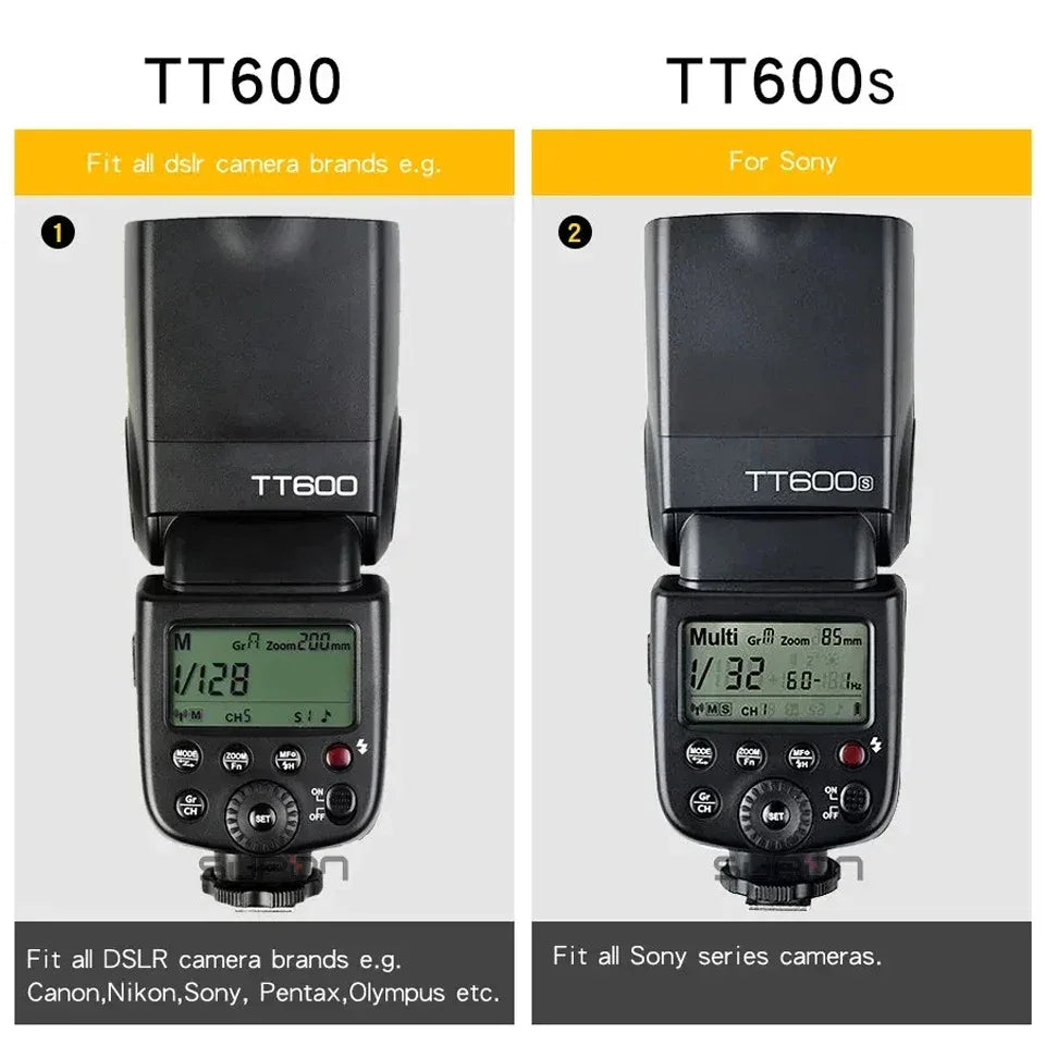 Godox TT600/TT600S Camera Flash Speedlite GN60 Built-In 2.4GHz X Wireless Radio System On Camera Flash  for Sony Nikon Fuji