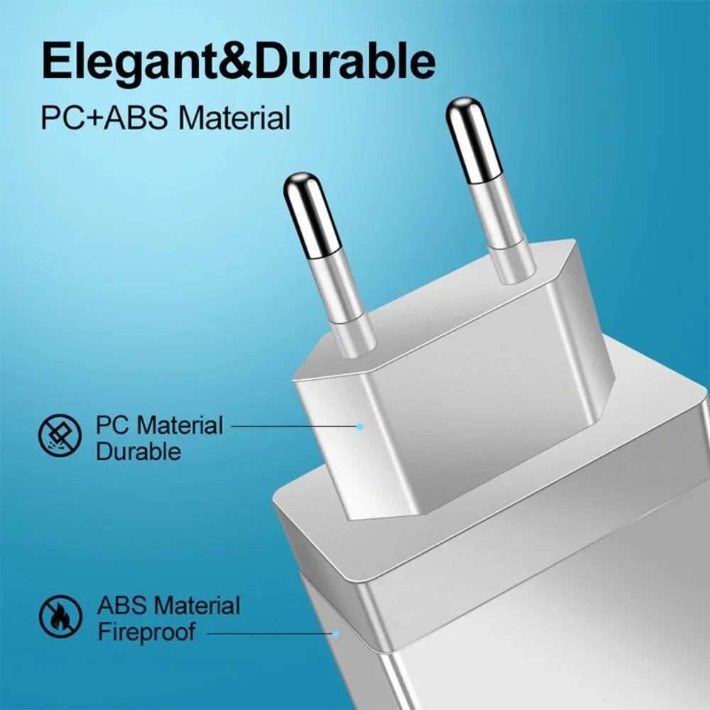 Fast 4 USB Charger Quick Charge 3.1A QC 3.0 For Xiaomi iPhone 14 13 Samsung Tablet Mobile EU Plug Fast Charging Charger Adapter