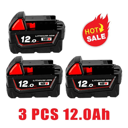 DHL 18V 12Ah For Milwaukee M18 Battery Li-Ion Replacement Battery For Milwaukee 18V M18 48-11-2830 0730-20 Tool battery