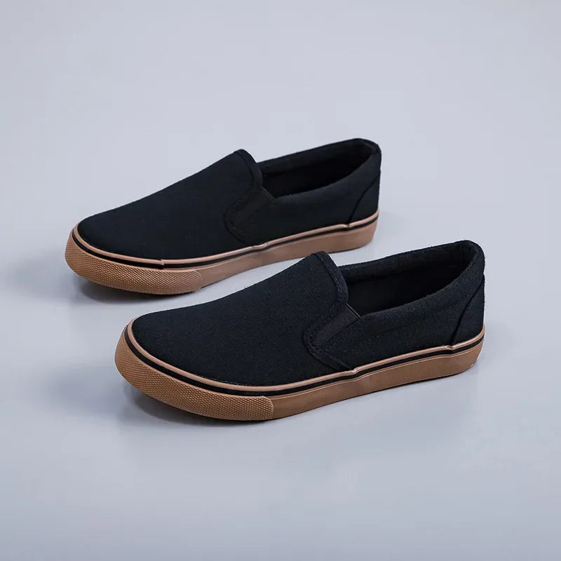 Hand-Painted Canvas Shoes Elastic Unisex Spring 2025 Style Korean Version Flat Heel Breathable Cotton Lined All-Season Footwear