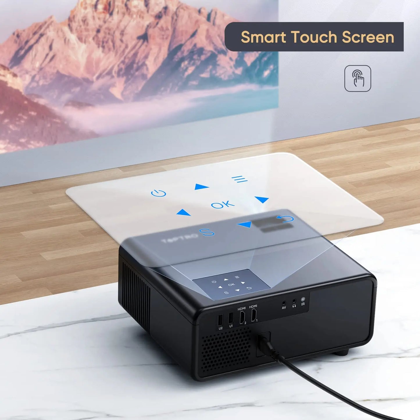 TOPTRO TR22 Projector 4K Supported Native 1080P 480 ANSI 5G WiFi Bluetooth Projector 4D/4P Keystone Correction Home Cinema