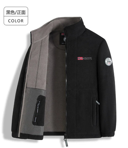 new men's fleece with fleece thickened warm windproof outdoor casual storm jacket fashion men's coat