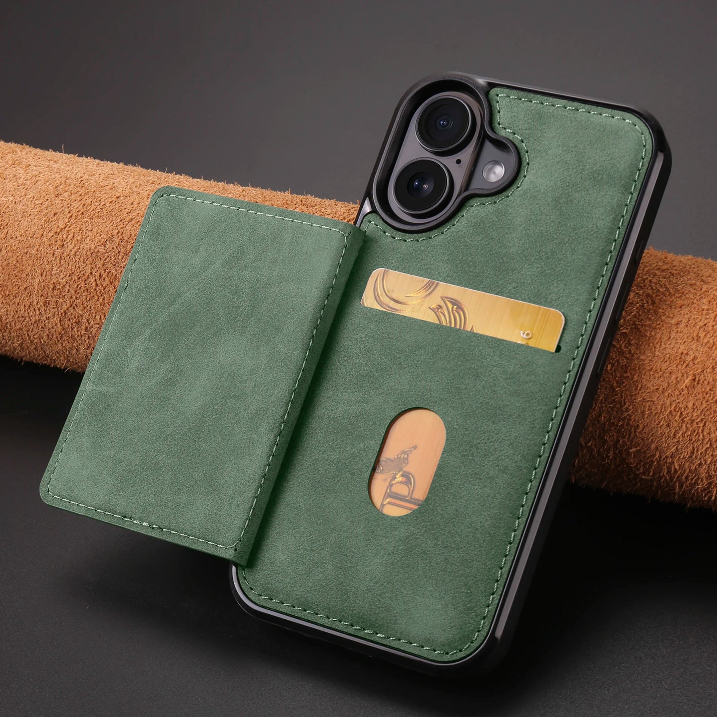 Business Flip Leather Case for iPhone 16 17 Air 16E 15 14 13 12 11 Pro Max Plus Mini Built-in Magnetic Wallet Card Phone Cover