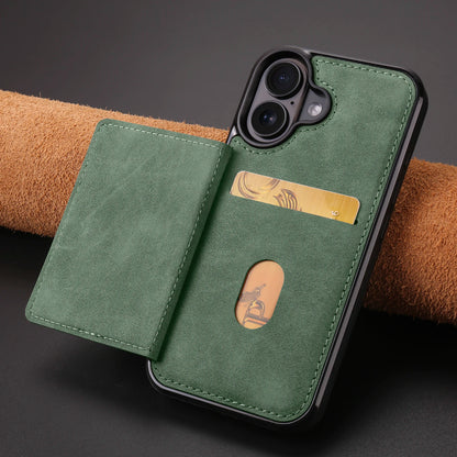 Business Flip Leather Case for iPhone 16 17 Air 16E 15 14 13 12 11 Pro Max Plus Mini Built-in Magnetic Wallet Card Phone Cover