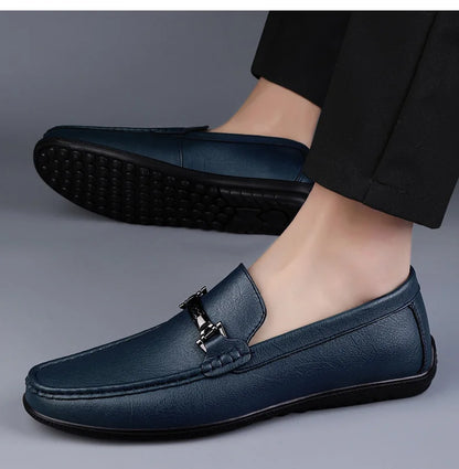 Men Loafers Slip on White Leather Shoes Casual Fashion Luxury Shoes Designer Italian Brand Loafer Moccasins Four Seasons